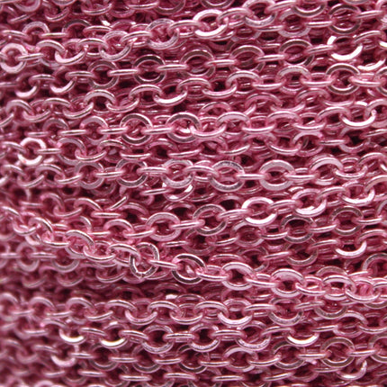 100 Ft Non Tarnish Big Chunky Flat Chain - Pink Copper Plated Flat Cable Chain Sturdy SOLDERED Heavy Chain 4X5mm 22Gauge 22G - AT45F