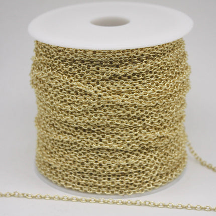 300 Ft Non Tarnish Big Chunky Cable Chain - 18K Gold Plated Round Cable Chain Sturdy SOLDERED Heavy Chain 4X5mm 22Gauge 22G - AT450S