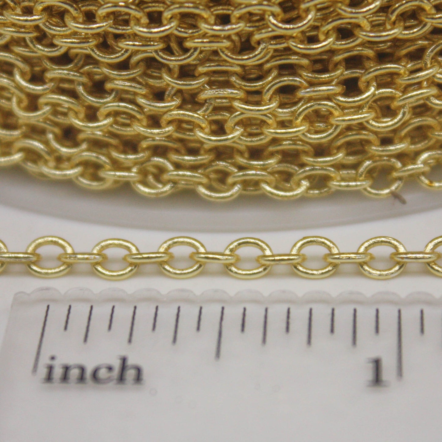 100 Ft Non Tarnish Big Chunky Cable Chain - 18K Gold Plated Round Cable Chain Sturdy SOLDERED Heavy Chain 3X3.5mm 22Gauge 22G - AT335S