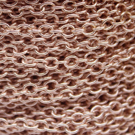 32 Ft Non Tarnish Big Chunky Cable Chain - Rose Gold Plated Round Cable Chain Sturdy SOLDERED Heavy Chain 4X5mm 22Gauge 22G - AT450S