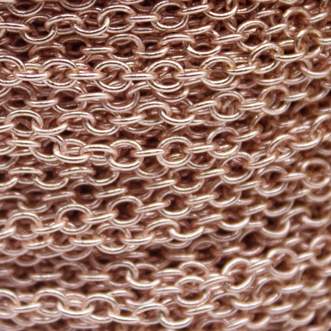 32 Ft Non Tarnish Big Chunky Cable Chain - Rose Gold Plated Round Cable Chain Sturdy SOLDERED Heavy Chain 4X5mm 22Gauge 22G - AT450S