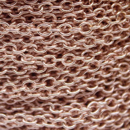 100 Ft Non Tarnish Big Chunky Cable Chain - Rose Gold Plated Round Cable Chain Sturdy SOLDERED Heavy Chain 4X5mm 22Gauge 22G - AT450S