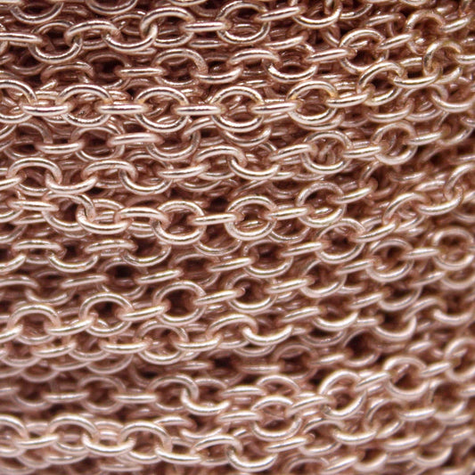 100 Ft Non Tarnish Big Chunky Cable Chain - Rose Gold Plated Round Cable Chain Sturdy SOLDERED Heavy Chain 4X5mm 22Gauge 22G - AT450S