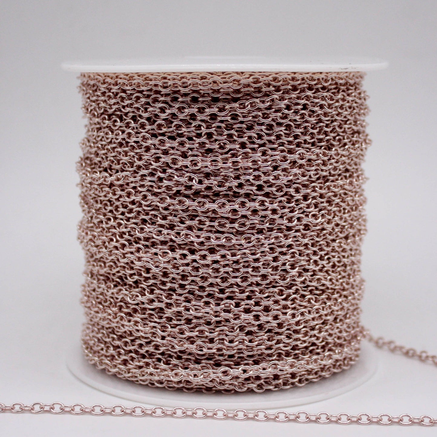 10 Ft Non Tarnish Big Chunky Cable Chain - Rose Gold Plated Round Cable Chain Sturdy SOLDERED Heavy Chain 4X5mm 22Gauge 22G - AT450S