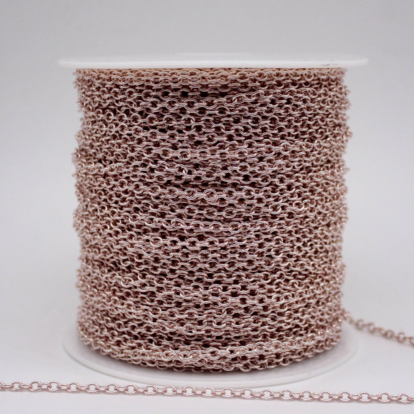 100 Ft Non Tarnish Big Chunky Cable Chain - Rose Gold Plated Round Cable Chain Sturdy SOLDERED Heavy Chain 4X5mm 22Gauge 22G - AT450S