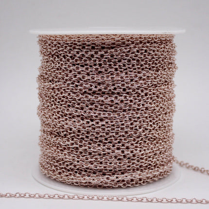 3 Ft Non Tarnish Big Chunky Cable Chain - Rose Gold Plated Round Cable Chain Sturdy SOLDERED Heavy Chain 4X5mm 22Gauge 22G - AT450S