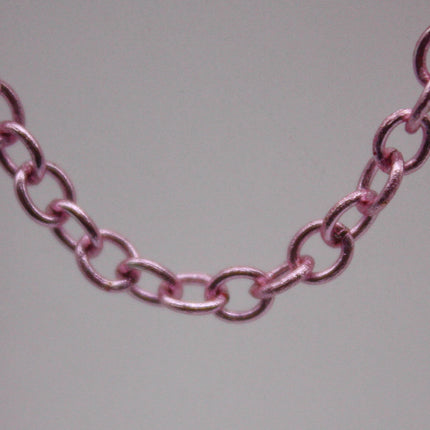 100 Ft Non Tarnish Big Chunky Cable Chain - Pink Copper Plated Round Cable Chain Sturdy SOLDERED Heavy Chain 4X5mm 22 Gauge 22G - AT450S