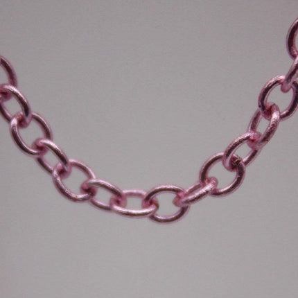 32 Ft Non Tarnish Big Chunky Cable Chain - Pink Copper Plated Round Cable Chain Sturdy SOLDERED Heavy Chain 4X5mm 22Gauge 22G - AT450S