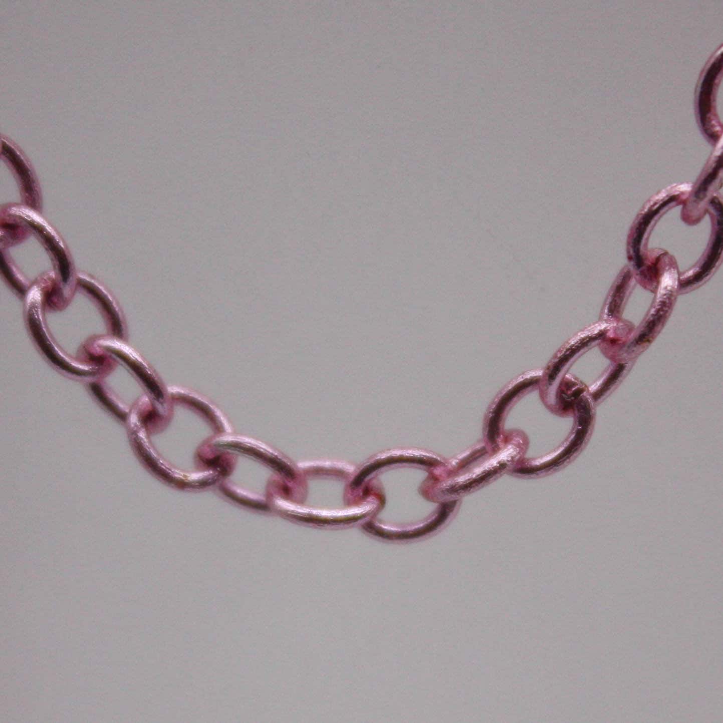 32 Ft Non Tarnish Big Chunky Cable Chain - Pink Copper Plated Round Cable Chain Sturdy SOLDERED Heavy Chain 4X5mm 22Gauge 22G - AT450S