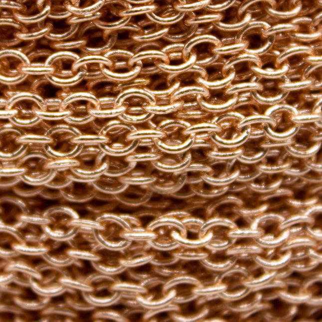 100 Ft Non Tarnish Big Chunky Cable Chain - Champagne Gold Plated Round Cable Chain Sturdy SOLDERED Heavy 4X5mm 22Gauge 22G - AT450S