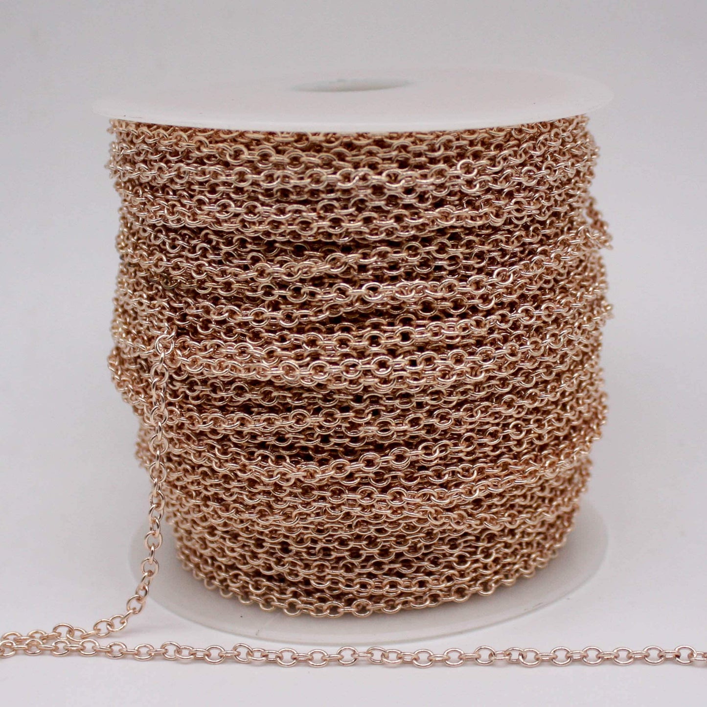 32 Ft Non Tarnish Big Chunky Cable Chain - Champagne Gold Plated Round Cable Chain Sturdy SOLDERED Heavy 4X5mm 22Gauge 22G - AT450S