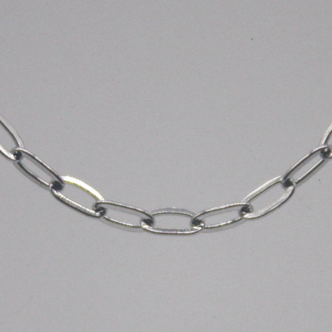 NEW - Stainless Steel chain bulk, 30 ft of Surgical Stainless Steel Soldered Sturdy Small Oval FLAT cable chain - 3.6x2.0mm SOLDERED Link