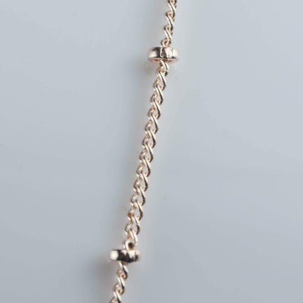 100 Ft Rose Gold Satellite Chain Bulk - Dainty Delicate Cable BALL Bead Chain - 1.3mm Curb SOLDERED Necklace Chain - 1.3SAT