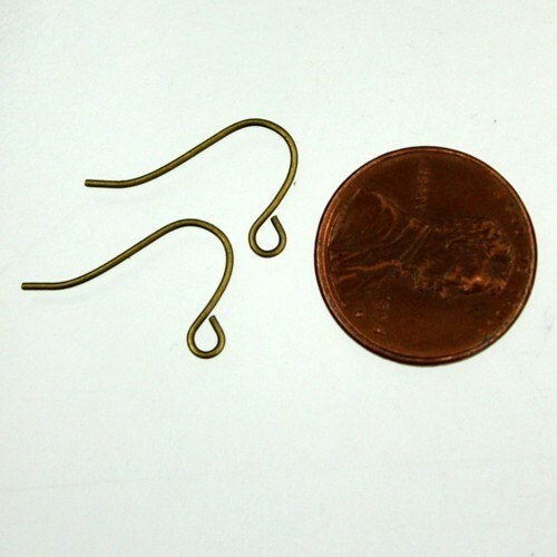 100 pcs of Antique Brass Earrings Hook 20X11mm - French Hook - Simple Earwire Earring Hook - ERSIMPLE