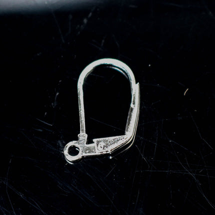50 Pcs of Rhodium Plated Antique Silver Plated LONG D Lever back Earrings Earwire - 10.5X19mm
