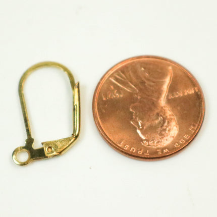 50 Pcs of Gold Plated LONG D Lever back Earrings Earwire - 10.5X19mm