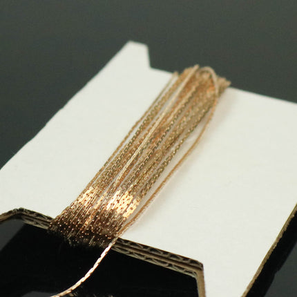 32 feet of Thin Delicate Beading Chain Boston Link Thin Chain - Champagne (Pinky) Gold Plated - 0.79mm Thickness - Necklace Wholesale Chain