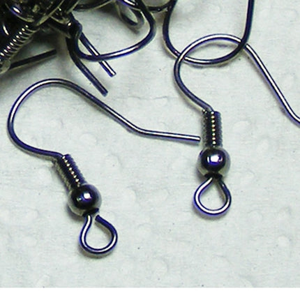 Wholesale Lot 100 pcs of Gunmetal fish Hook with spring and ball Earwire 19X17mm
