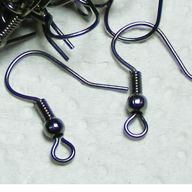 Wholesale Lot 1000 pcs of Gunmetal fish Hook with spring and ball Earwire 19X17mm - Ship from California Bay Area USA