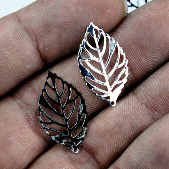 50 pcs of Gunmetal Finished Leaf Dangle Pendant Drop - 23.5x13.5mm