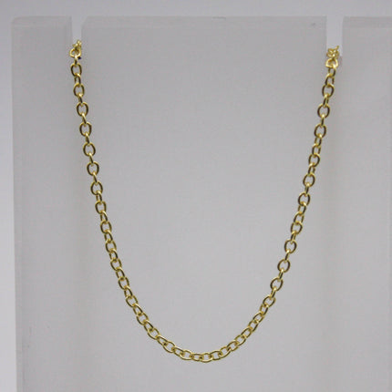 32 feet TARNISH Resistant Free Anti Tarnished 18K Gold Plated Plain Cable Chain - 2.0x1.4mm SOLDER - Soldered Link - AT2014S