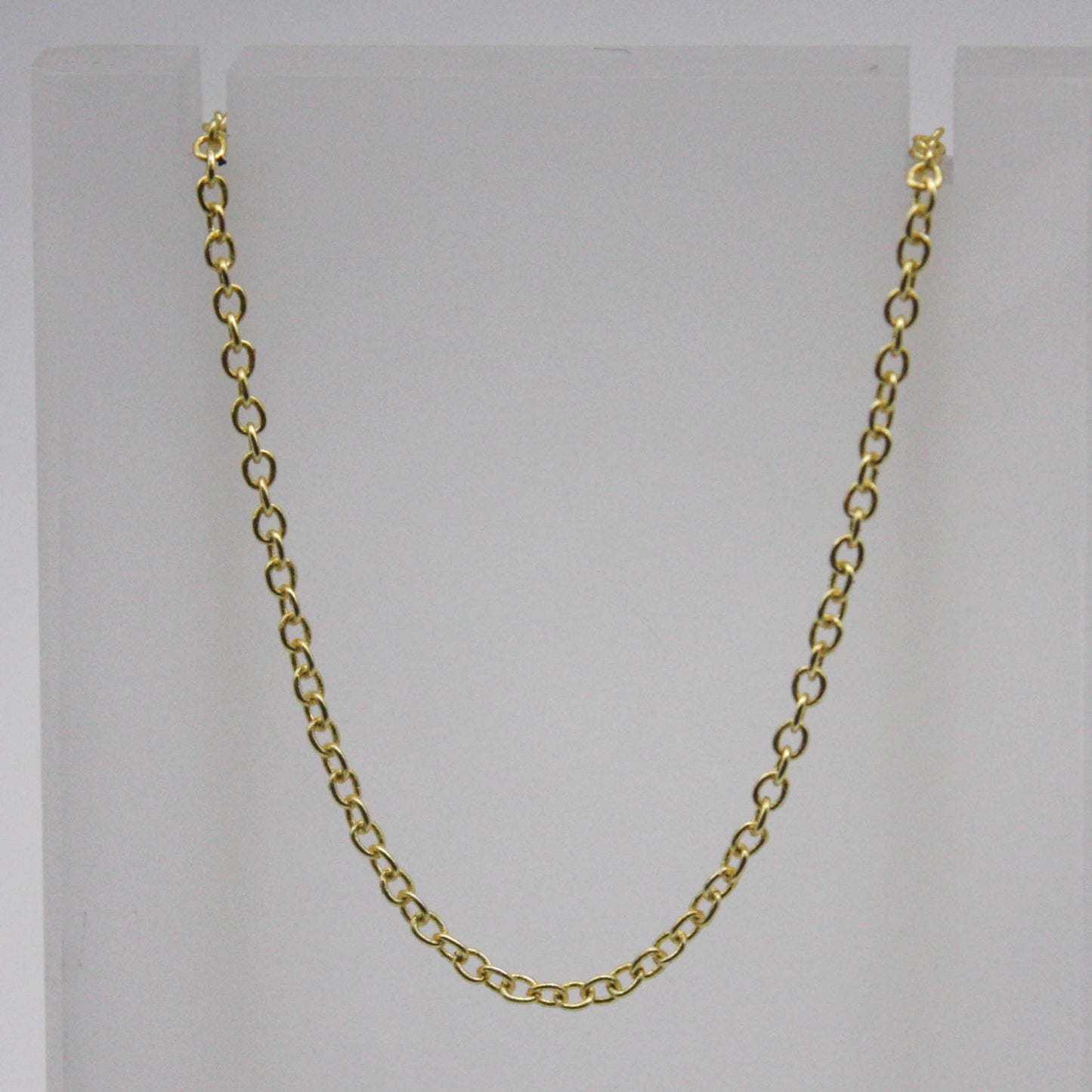 100 Ft. Non Tarnish Soldered Cable Chain - 18K Gold Plated Plain Cable Chain - 2.0x1.4mm Anti Tarnish Free Resistant Cable Chain - AT2014S