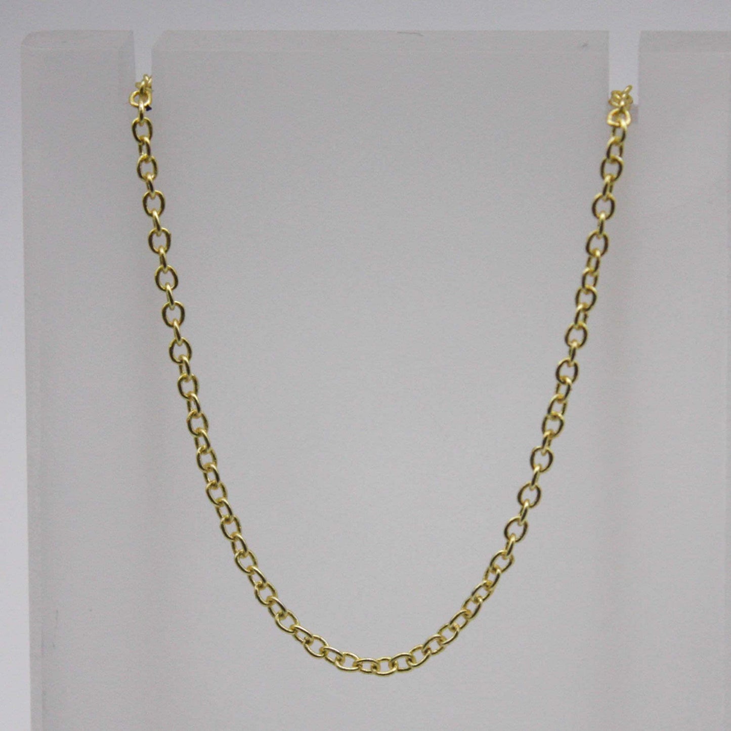 10 Ft. Non Tarnish Soldered Cable Chain - 18K Gold Plated Plain Cable Chain - 2.0x1.4mm Anti Tarnish Free Resistant Cable Chain - AT2014S