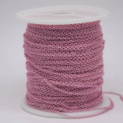 10 Ft. Non Tarnish Soldered Cable Chain - Pink Copper Plated Plain Cable Chain - 2.0x1.4mm SOLDER - Soldered Link - AT2014S