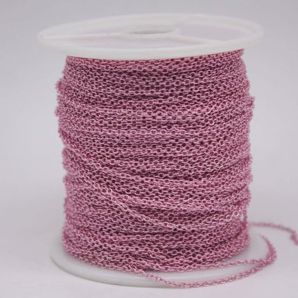 3 Ft. Non Tarnish Soldered Cable Chain - Pink Copper Plated Plain Cable Chain - 2.0x1.4mm SOLDER - Soldered Link - AT2014S