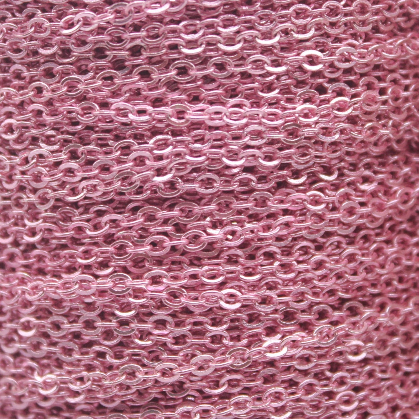 100 feet TARNISH Resistant Tarnish FREE Anti Tarnished Pink Copper Micro Flat Chain - 3x1.7mm SOLDER - little Oval Small Soldered - AT317F