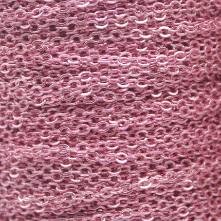 NEWnew 3 feet TARNISH Resistant Tarnish FREE Anti Tarnished Pink Copper Micro Flat Chain - 3x1.7mm SOLDER - little Oval Small Soldered