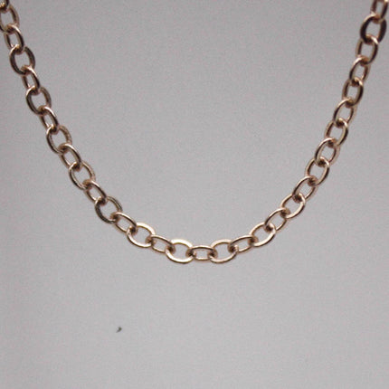 100 feet TARNISH Resistant Tarnish Free Anti Tarnished   Champagne (Pinky) Gold Flat Chain - 3x1.7mm SOLDER - Soldered Cable - AT317F
