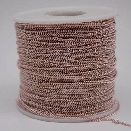 New 100 Non Tarnish Curb Chain - Rose Gold Plated Solder Curb Chain - 1.6mm Link - Anti Tarnish Free Resistant Curb Chain - AT1.6S