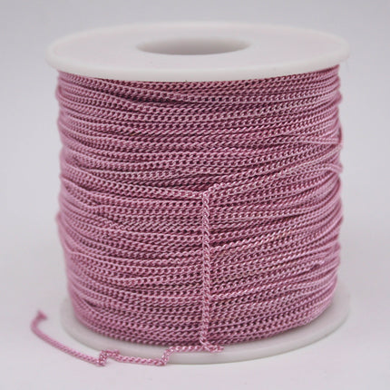 New 3 Non Tarnish Curb Chain - Pink Copper Plated Solder Curb Chain - 1.6mm Link -  Anti Tarnish Free Curb Chain - AT1.6S
