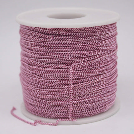 32 Ft Non Tarnish Curb Chain -  Pink Copper Plated Solder Curb Chain - 1.6mm Link - Anti Tarnish Free Resistant Curb Chain - AT1.6S