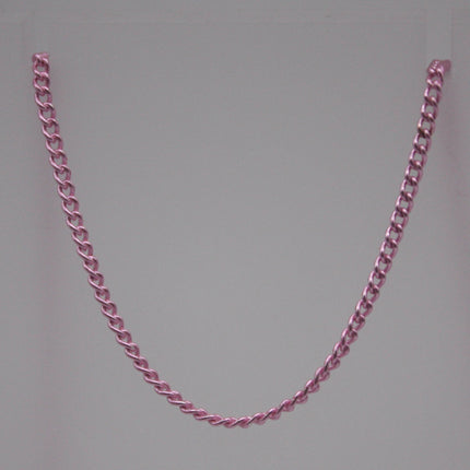 New 3 Non Tarnish Curb Chain - Pink Copper Plated Solder Curb Chain - 1.6mm Link -  Anti Tarnish Free Curb Chain - AT1.6S