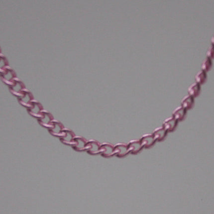 New 3 Non Tarnish Curb Chain - Pink Copper Plated Solder Curb Chain - 1.6mm Link -  Anti Tarnish Free Curb Chain - AT1.6S