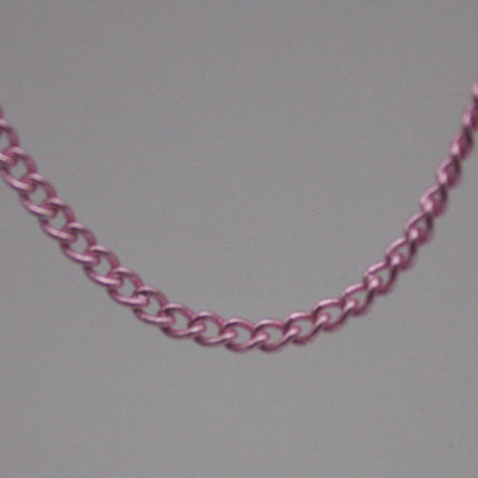 New 100 Non Tarnish Curb Chain - Pink Copper Plated Solder Curb Chain - 1.6mm Link -  Anti Tarnish Free Curb Chain - AT1.6S