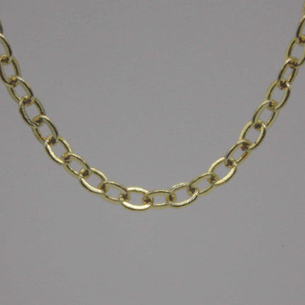 10 feet TARNISH Resistant Tarnish Free Anti Tarnished   22K Gold Flat Chain - 3x1.7mm SOLDER - Soldered Cable - AT317F