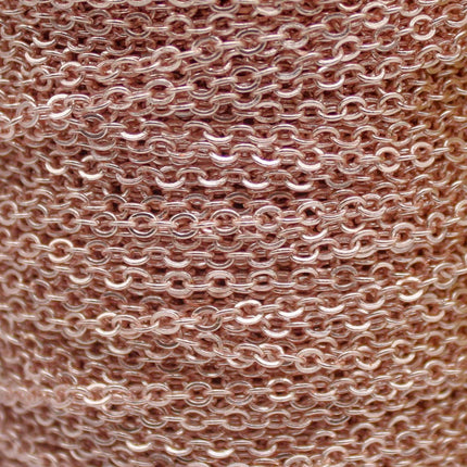 300 Ft Non Tarnish Flat Cable Chain Bulk - ROSE Gold Flat Cable Chain - 3.4x2.8mm SOLDERED Link - Anti Tarnish Free Chain - AT3428F