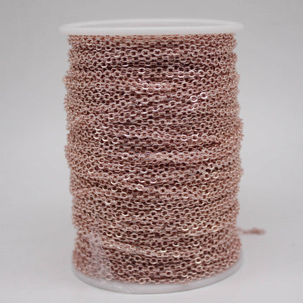 300 Ft Non Tarnish Flat Cable Chain Bulk - ROSE Gold Flat Cable Chain - 3.4x2.8mm SOLDERED Link - Anti Tarnish Free Chain - AT3428F