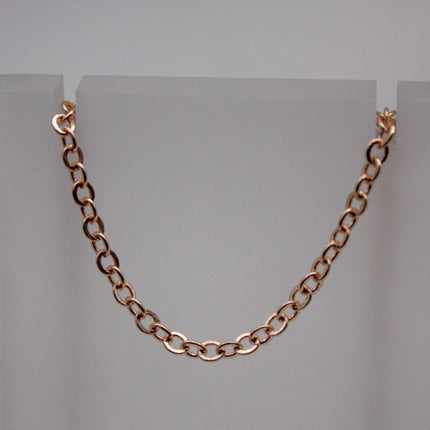 100 Ft Non Tarnish Flat Cable Chain Bulk - Champagne Gold Flat Cable Chain - 3.4x2.8mm SOLDERED Link - Anti Tarnish Free Resistant - AT3428F
