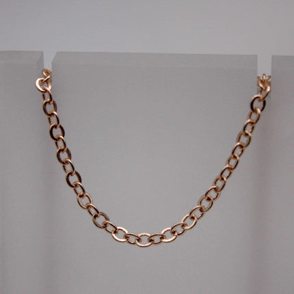 10 Ft Non Tarnish Flat Cable Chain Bulk - Champagne Gold Flat Cable Chain - 3.4x2.8mm SOLDERED Link - Anti Tarnish Free Resistant - AT3428F