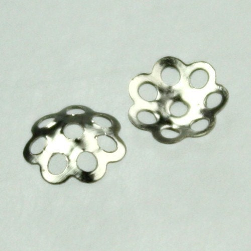 200 pcs of antique silver Flower filigree bead cap 5.6mm