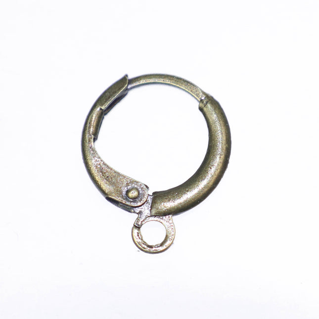 Leverback Earring 30 Pcs - ROUND Bulk  Antique Brass - High Quality Sturdy Dedicated Round Earring Ear Wire Hook - 12mm Width - ELR12