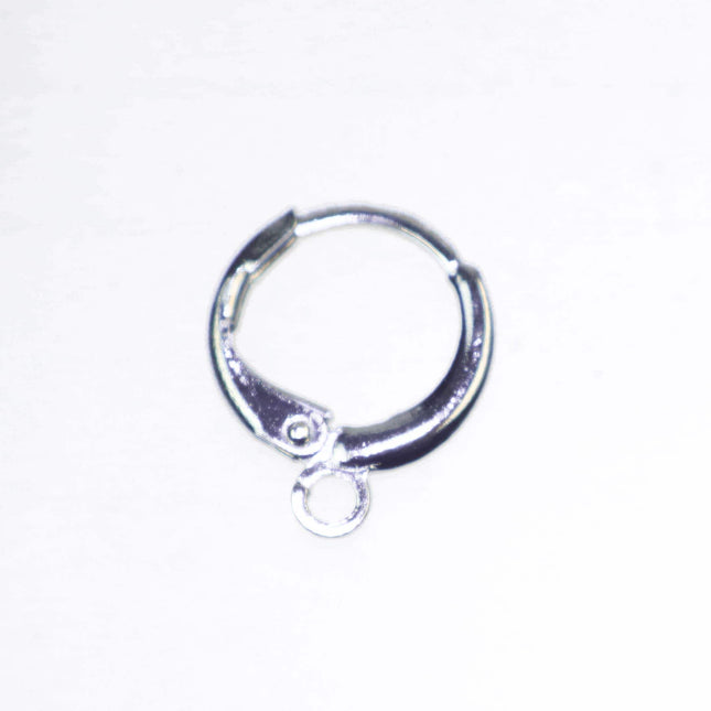 Leverback Earring 30 Pcs - ROUND Bulk  Rhodium - High Quality Sturdy Dedicated Round Earring Ear Wire Hook - 12mm Width - ELR12