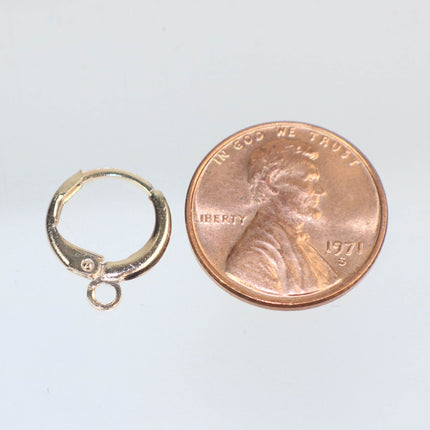 Leverback Earring 30 Pcs - ROUND Bulk  Champagne Gold Plated - High Quality Sturdy Dedicated Round Earring Ear Wire - 12mm Width - ELR12
