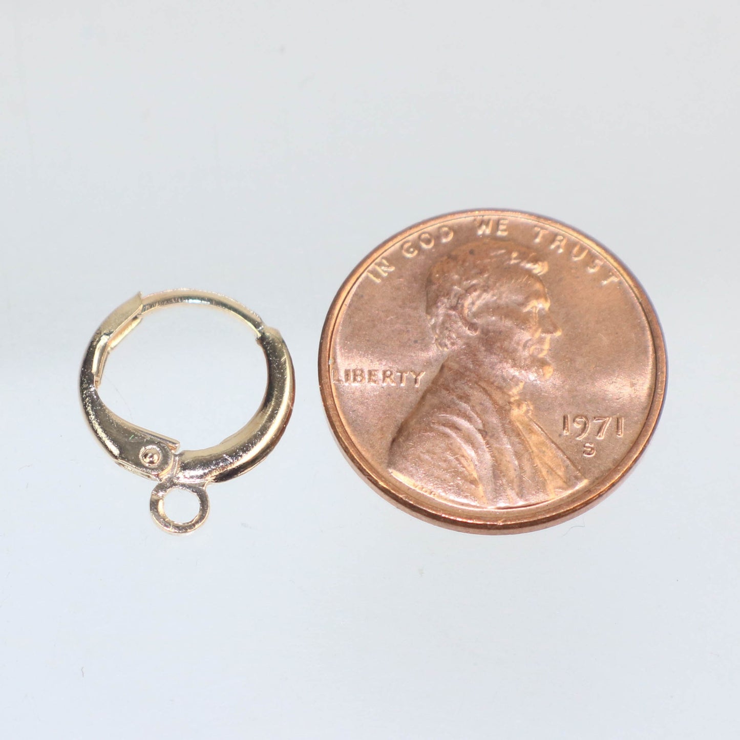 Leverback Earring 30 Pcs - ROUND Bulk  Champagne Gold Plated - High Quality Sturdy Dedicated Round Earring Ear Wire - 12mm Width - ELR12
