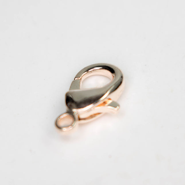 50 Pcs Rose Gold Lobster Claw Clasp - 12mm - Rose Gold Plated on Brass - LOB12B