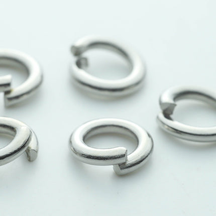 500 pcs of 6mm Thick Heavy Jump Rings - Sterling Silver Plated Jumpring 6x1.2mm 16 Gauge 16G Bulk Jumprings Open O Ring 12x6mm
